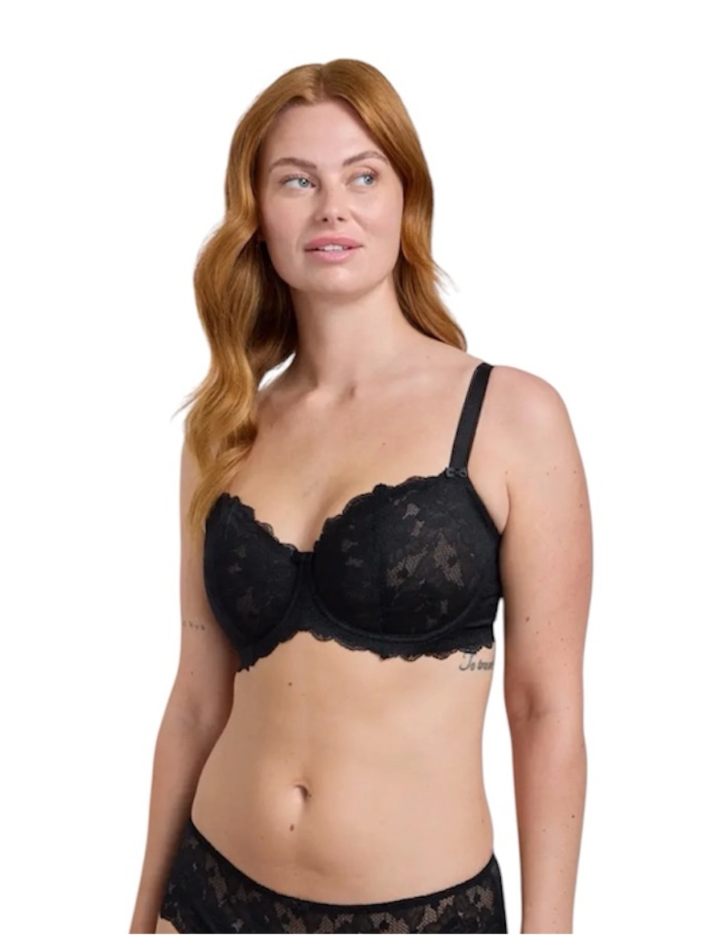 CHANGE Lingerie Lissi Lace Balconette Bra in Black Size 32G